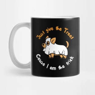 halloween doggy on ghost costume Mug